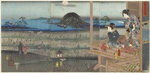 La Escena de Akashi, abril de 1853 de Utagawa Kunisada